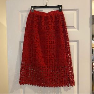 Anthropologie Lili’s Closet Red Cut out Skirt
